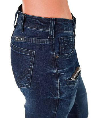 Cowgirl Tuff - Sapphire Delux Bootcut Jeans – Deep Blue Natural Waist Denim - Apparel - Cowgirl Tuff Company - Bronco Western Supply Co.