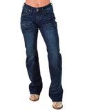 Cowgirl Tuff - Sapphire Delux Bootcut Jeans – Deep Blue Natural Waist Denim - Apparel - Cowgirl Tuff Company - Bronco Western Supply Co.