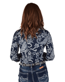 Cowgirl Tuff Sapphire Prairie Winds Paisley Pullover Button Up - Apparel - Cowgirl Tuff Company - Bronco Western Supply Co.
