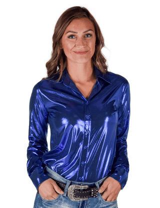 Cowgirl Tuff Sapphire Sky Pullover Button Up in Deep Blue – Apparel from Bronco Western Supply Co.