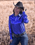 Cowgirl Tuff Sapphire Sky Pullover Button Up in Deep Blue - Apparel - Cowgirl Tuff Company - Bronco Western Supply Co.