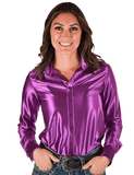 Cowgirl Tuff Satin Hustle Pullover Button Up in Lavender Luv - Apparel - Cowgirl Tuff Company - Bronco Western Supply Co.