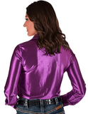Cowgirl Tuff Satin Hustle Pullover Button Up in Lavender Luv - Apparel - Cowgirl Tuff Company - Bronco Western Supply Co.