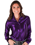 Cowgirl Tuff Satin Hustle Pullover Button Up in Purple - Apparel - Cowgirl Tuff Company - Bronco Western Supply Co.