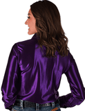 Cowgirl Tuff Satin Hustle Pullover Button Up in Purple - Apparel - Cowgirl Tuff Company - Bronco Western Supply Co.