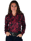 Cowgirl Tuff Scarlet Saddle Top – Black Button Up with Red Paisley Print - Apparel - Cowgirl Tuff Company - Bronco Western Supply Co.
