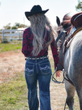 Cowgirl Tuff Scarlet Saddle Top – Black Button Up with Red Paisley Print - Apparel - Cowgirl Tuff Company - Bronco Western Supply Co.