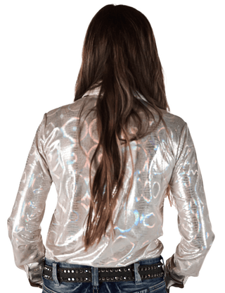 Cowgirl Tuff Shiny Side Up Pullover Button Up with Holographic Foil – Apparel from Bronco Western Supply Co.