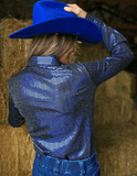 Cowgirl Tuff Spurfire Pullover Button Up with Dark Blue Metallic Foil - Apparel - Cowgirl Tuff Company - Bronco Western Supply Co.