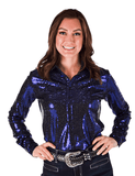 Cowgirl Tuff Spurfire Pullover Button Up with Dark Blue Metallic Foil - Apparel - Cowgirl Tuff Company - Bronco Western Supply Co.