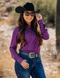Cowgirl Tuff Spurfire Pullover Button Up with Hot Pink Metallic Foil - Apparel - Cowgirl Tuff Company - Bronco Western Supply Co.