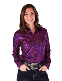 Cowgirl Tuff Spurfire Pullover Button Up with Hot Pink Metallic Foil - Apparel - Cowgirl Tuff Company - Bronco Western Supply Co.