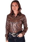 Cowgirl Tuff Spurfire Pullover Button Up with Rose Gold Metallic Foil - Apparel - Cowgirl Tuff Company - Bronco Western Supply Co.