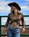 Cowgirl Tuff Spurfire Pullover Button Up with Rose Gold Metallic Foil - Apparel - Cowgirl Tuff Company - Bronco Western Supply Co.