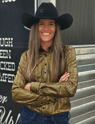 Cowgirl Tuff Spurfire Pullover Button Up with Yellow Metallic Foil – Apparel from Bronco Western Supply Co.