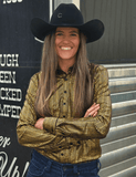 Cowgirl Tuff Spurfire Pullover Button Up with Yellow Metallic Foil - Apparel - Cowgirl Tuff Company - Bronco Western Supply Co.