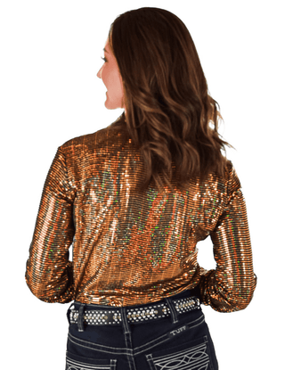 Cowgirl Tuff Spurfire Pullover Button Up with Yellow Metallic Foil – Apparel from Bronco Western Supply Co.