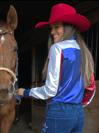Cowgirl Tuff Stars Stripes and Rodeo Nights Pullover Button Up – Apparel from Bronco Western Supply Co.