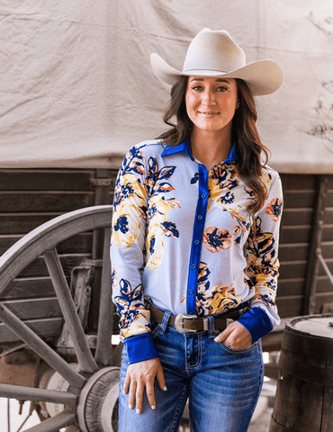 Cowgirl Tuff Sweet Bluebell Breeze Pullover Button Up - Apparel - Cowgirl Tuff Company - Bronco Western Supply Co.