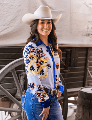 Cowgirl Tuff Sweet Bluebell Breeze Pullover Button Up – Apparel from Bronco Western Supply Co.