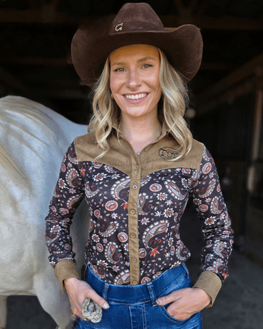 Cowgirl Tuff Tan Paisley Trail Pullover Button Up - Apparel - Cowgirl Tuff Company - Bronco Western Supply Co.
