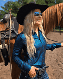 Cowgirl Tuff Teal Rodeo Royalty Pullover Button Up - Apparel - Cowgirl Tuff Company - Bronco Western Supply Co.