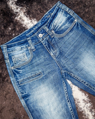 Cowgirl Tuff - Tuff Competitor Mid - Rise Bootcut Jeans – Medium Wash with Triple Stitch Detail – Apparel from Bronco Western Supply Co.
