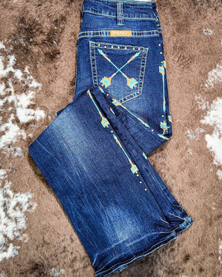 Cowgirl Tuff Turquoise Arrows Bootcut Jeans – Apparel from Bronco Western Supply Co.