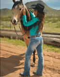 Cowgirl Tuff Turquoise DFMI Bootcut Jeans - Apparel - Cowgirl Tuff Company - Bronco Western Supply Co.