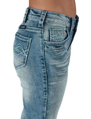 Cowgirl Tuff Turquoise DFMI Bootcut Jeans – Apparel from Bronco Western Supply Co.