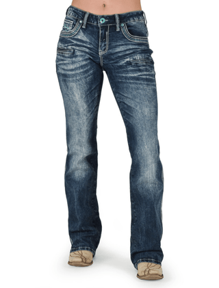Cowgirl Tuff Turquoise Hurricane Bootcut Jeans – Apparel from Bronco Western Supply Co.