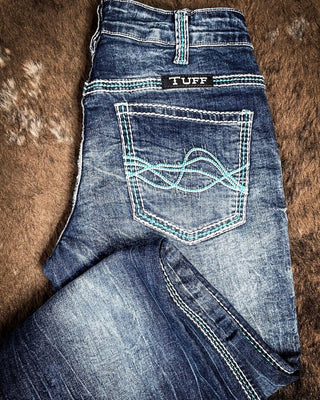 Cowgirl Tuff Turquoise Hurricane Bootcut Jeans - Apparel - Cowgirl Tuff Company - Bronco Western Supply Co.