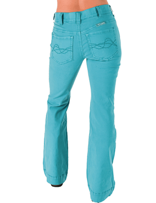Cowgirl Tuff Turquoise Pull - On Trouser Jeans – Apparel from Bronco Western Supply Co.