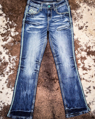 Cowgirl Tuff Twisted Turquoise Bootcut Jeans – Apparel from Bronco Western Supply Co.