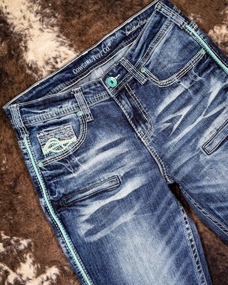 Cowgirl Tuff Twisted Turquoise Bootcut Jeans – Apparel from Bronco Western Supply Co.