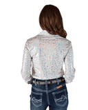 Cowgirl Tuff White and Silver Starlight Shatter Pullover Button Up - Apparel - Cowgirl Tuff Company - Bronco Western Supply Co.