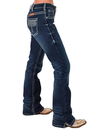 Cowgirl Tuff - White Boot Stitch Flannel - Lined Jeans – Natural Waist Bootcut – Apparel from Bronco Western Supply Co.