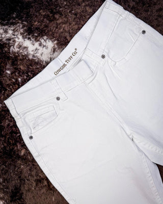 Cowgirl Tuff White Pull - On Bootcut Jeans – Apparel from Bronco Western Supply Co.