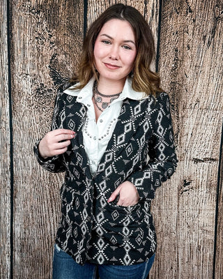 Cypress Ridge Southwestern Blazer in Black by Lucky and Blessed – Apparel from Bronco Western Supply Co.