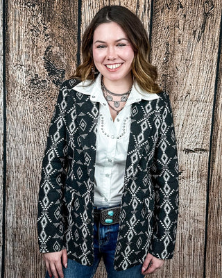 Cypress Ridge Southwestern Blazer in Black by Lucky and Blessed – Apparel from Bronco Western Supply Co.