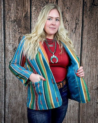 Cypress Ridge Southwestern Blazer in Serape by Lucky and Blessed – Apparel from Bronco Western Supply Co.