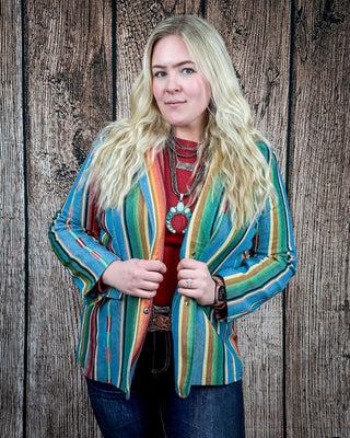 Cypress Ridge Southwestern Blazer in Serape by Lucky and Blessed – Apparel from Bronco Western Supply Co.