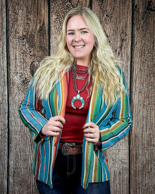 Cypress Ridge Southwestern Blazer in Serape by Lucky and Blessed – Apparel from Bronco Western Supply Co.