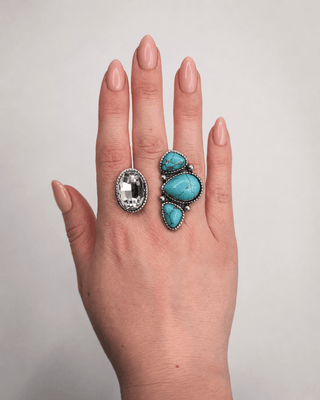 Darcy Dual Stone Cuff Ring – Jewelry from Bronco Western Supply Co.