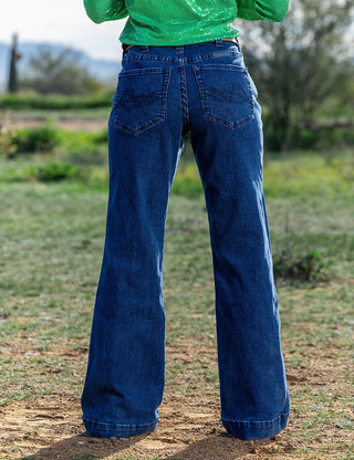 Dark Wide Leg Trouser Jeans by Cowgirl Tuff – Apparel from Bronco Western Supply Co.