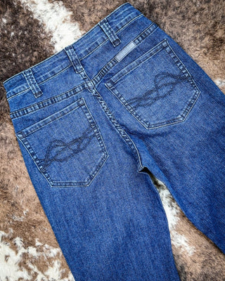 Dark Wide Leg Trouser Jeans by Cowgirl Tuff – Apparel from Bronco Western Supply Co.