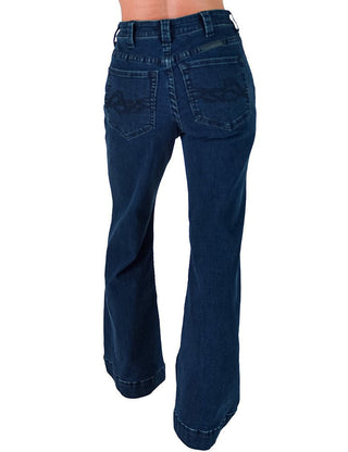 Dark Wide Leg Trouser Jeans by Cowgirl Tuff – Apparel from Bronco Western Supply Co.