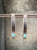 Darla Hoop Fashion Earring - Silver/Turquoise - Jewelry - Blue Tortoise - Bronco Western Supply Co.