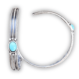 Darla Hoop Fashion Earring - Silver/Turquoise - Jewelry - Blue Tortoise - Bronco Western Supply Co.