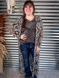 Delta Black and Ivory Aztec Long Sleeve Mesh Duster - Apparel - Lucky & Blessed - Bronco Western Supply Co.